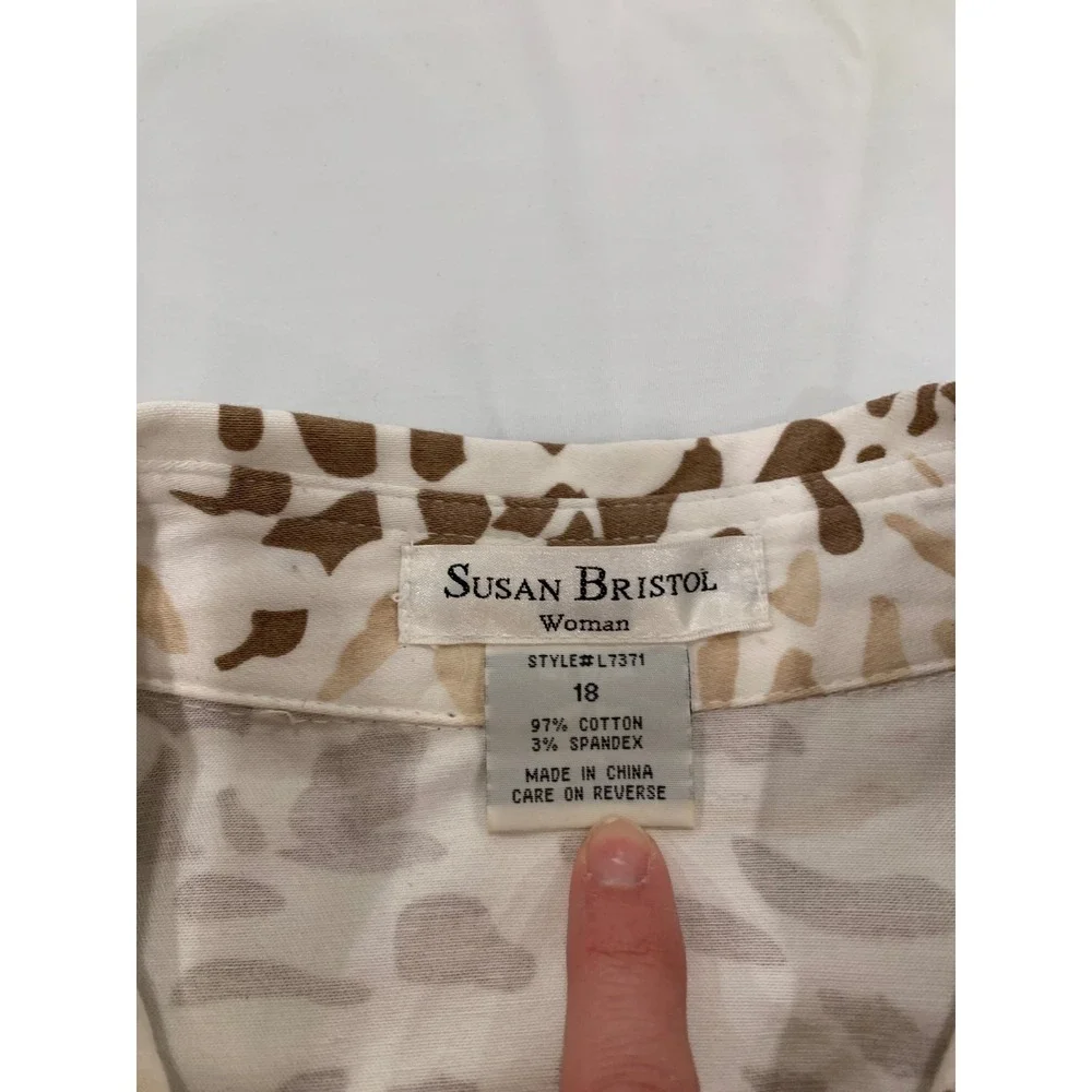 Susan Bristol Vtg Animal Print Safari Jacket Giraffe Leopard Belted Utility sz18
